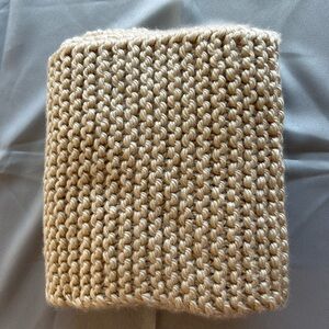 Hand knit infinity scarf 60”